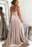 CINDERELLA SAND SATIN TIE STRAP GOWN