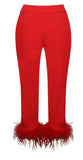 YASMIN SUIT FEATHER TRIM TROUSERS