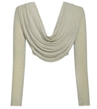 LONG SLEEVE DRAPED TOP