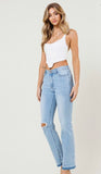 FADED HEM STRAIGHT LEG JEANS