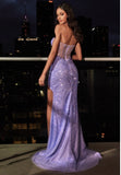 SILVER STRAPLESS GLITTER GOWN